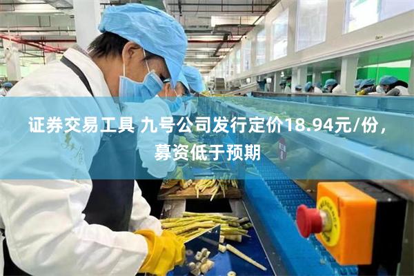 证券交易工具 九号公司发行定价18.94元/份，募资低于预期