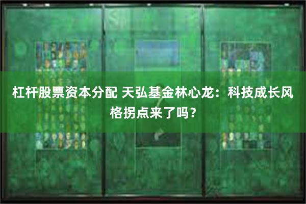 杠杆股票资本分配 天弘基金林心龙：科技成长风格拐点来了吗？